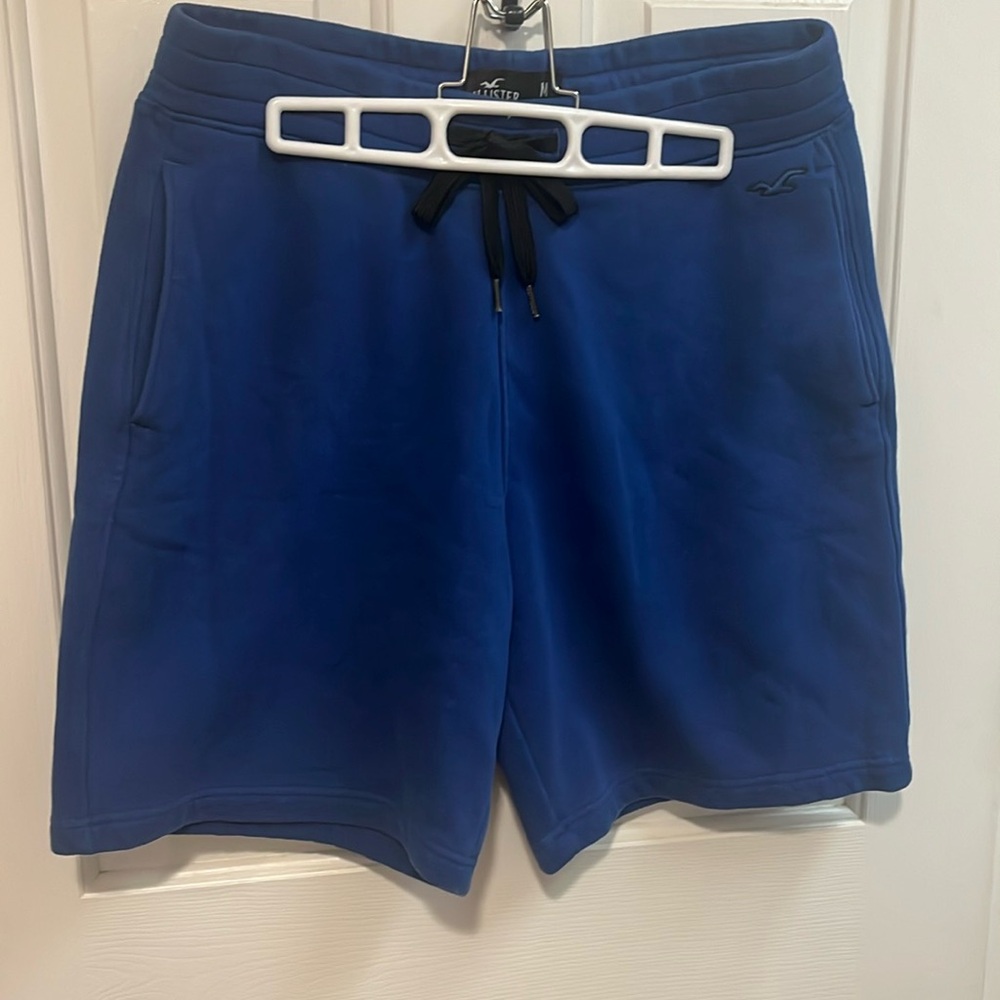 Men’s Hollister Fleece Drawstring Shorts Blue Size Medium